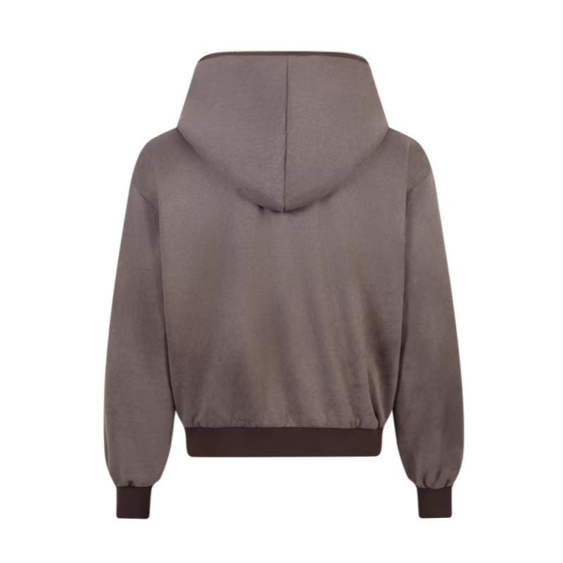 Symmetric Cropped Zipper Hoodie WN28034