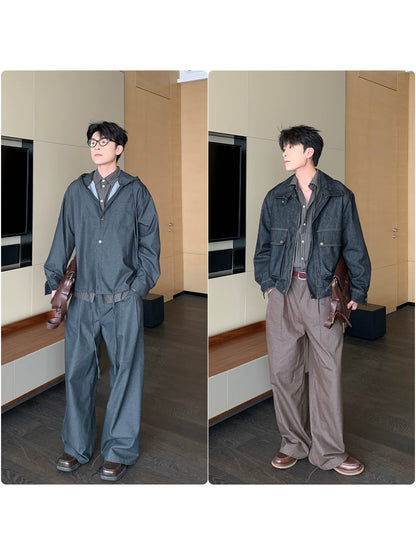 Textured Draping Wide Leg Trousers WN20481