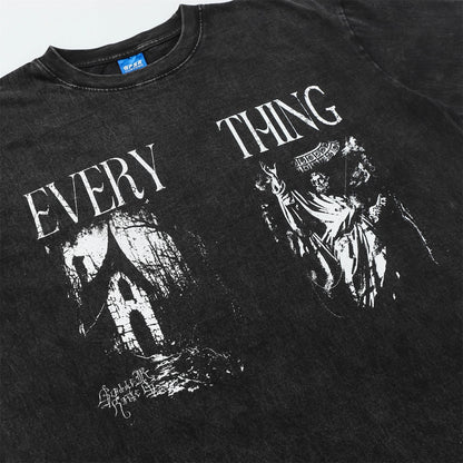 Washed Graffiti Design Oversize Short Sleeve T-Shirt WN15066