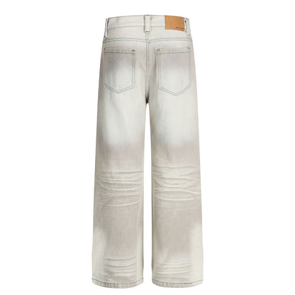 Washed Whiskers Wide Leg Denim Jeans WN25837