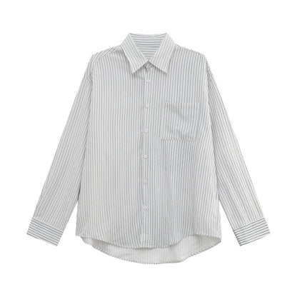 Stripe Pocket Long Sleeve Shirt WN24942