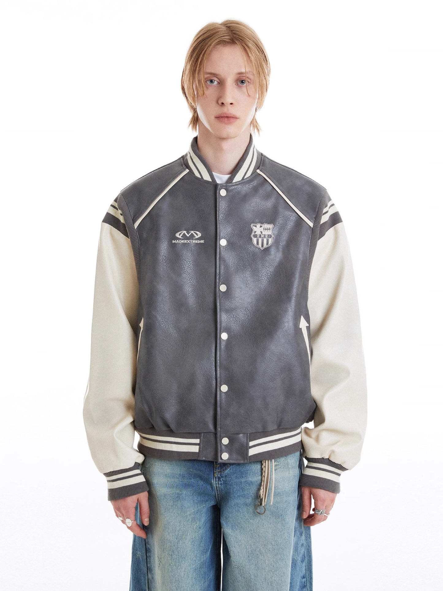 PU Leather Baseball Jacket WN8336