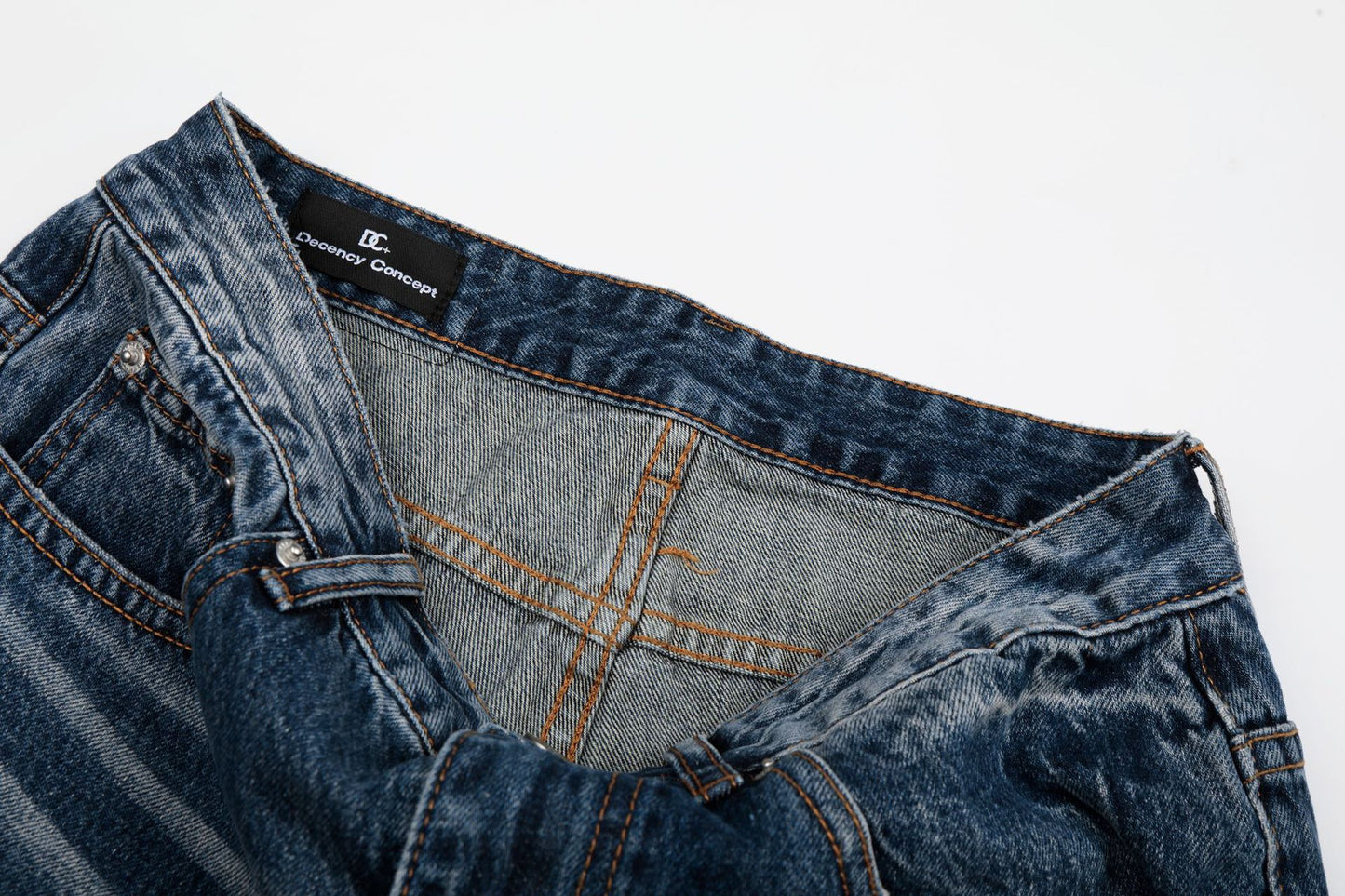 Whisker Washed Flare Denim Jeans WN25956