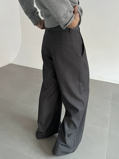 Thick Plain Straight Flare Trousers WN21593