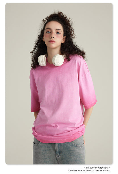 Washed Gradient Pure Cotton Sleeveless T-Shirt WN6075