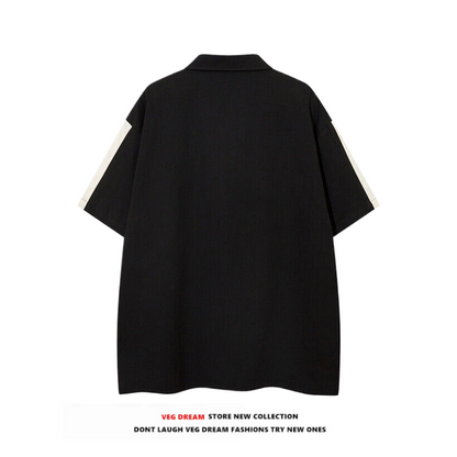 Oversize Zipper Short-sleeve Shirt WN5553