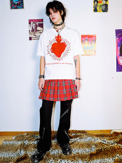 Graphic Print Oversize Drop Shoulder Short Sleeve T-Shirt WN15913