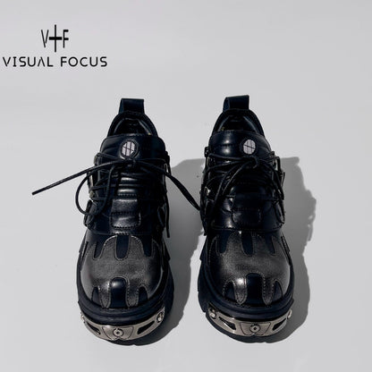 Damage Chunky Sole Platform Shoes WN20614