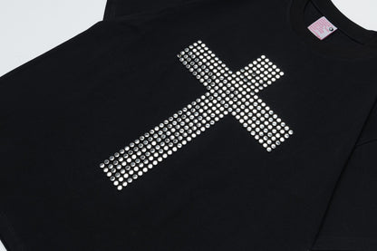 Cross Patch Beads Short Sleeve T-Shirt WN26082