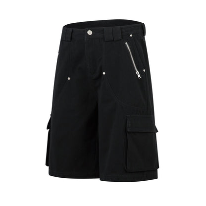 Multi-Pocket Wide Leg Cargo Half Pants WN26813