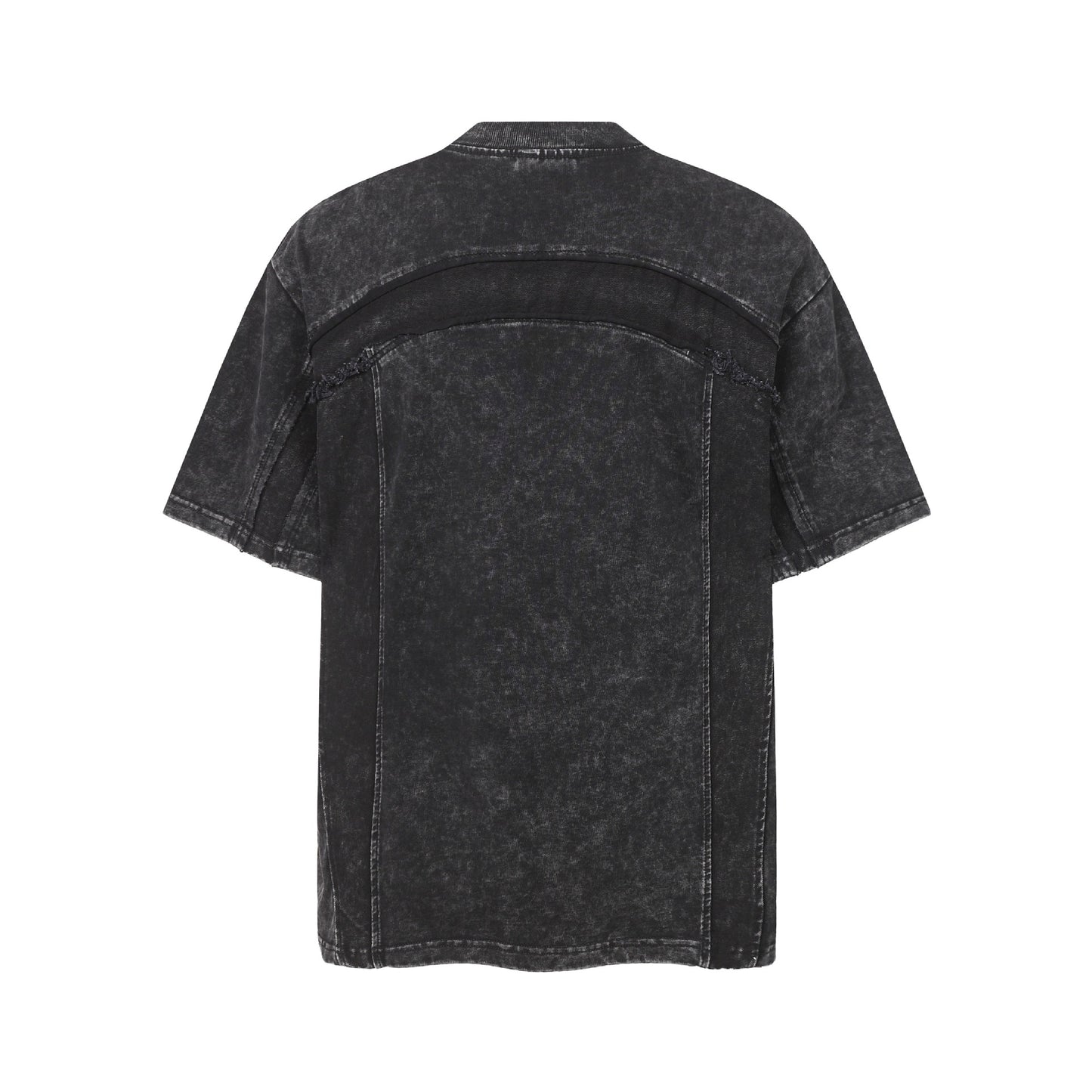 Washed Panel Design Short Sleeve T-Shirt WN25401