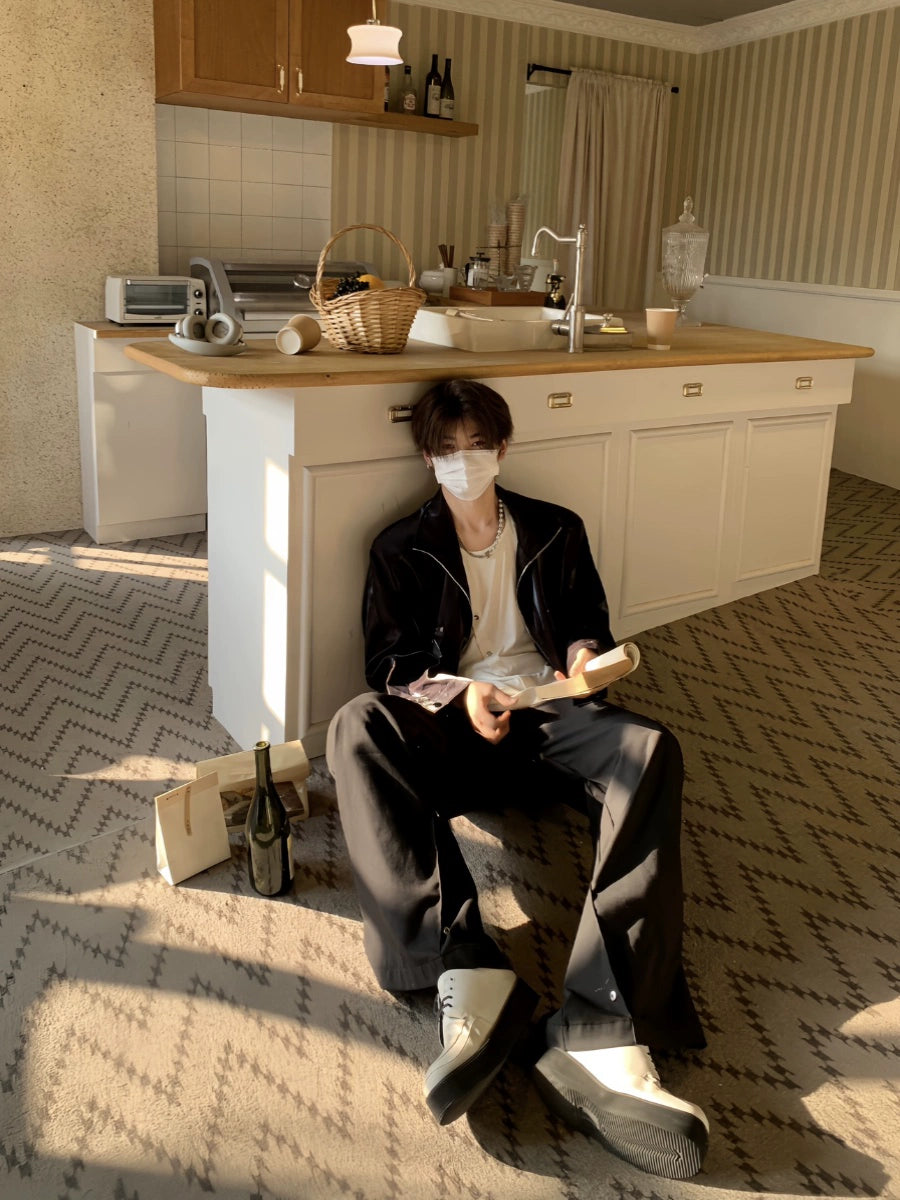 Liquid Gloss Metal Design Zipper Jacket WN19783