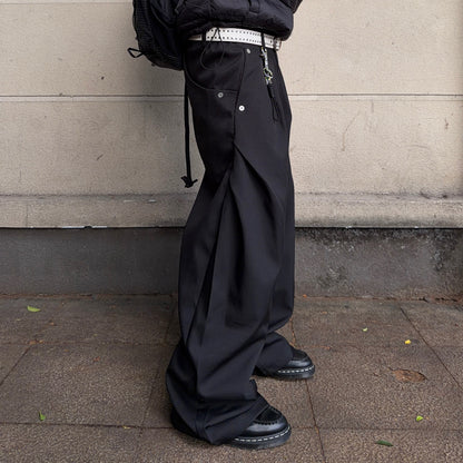 Pleats Drape Wide Leg Trousers WN24371