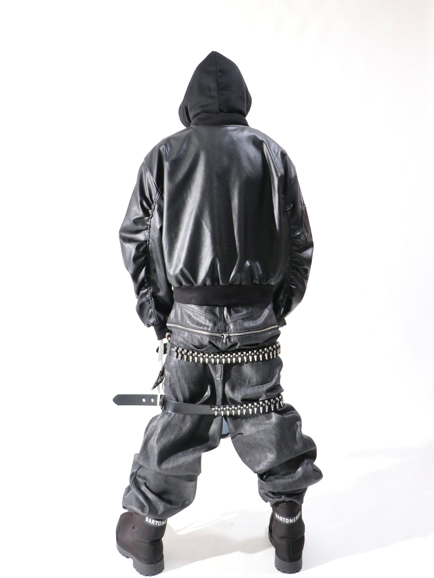 Crinkle Denim Baggy Denim Jeans WN24129