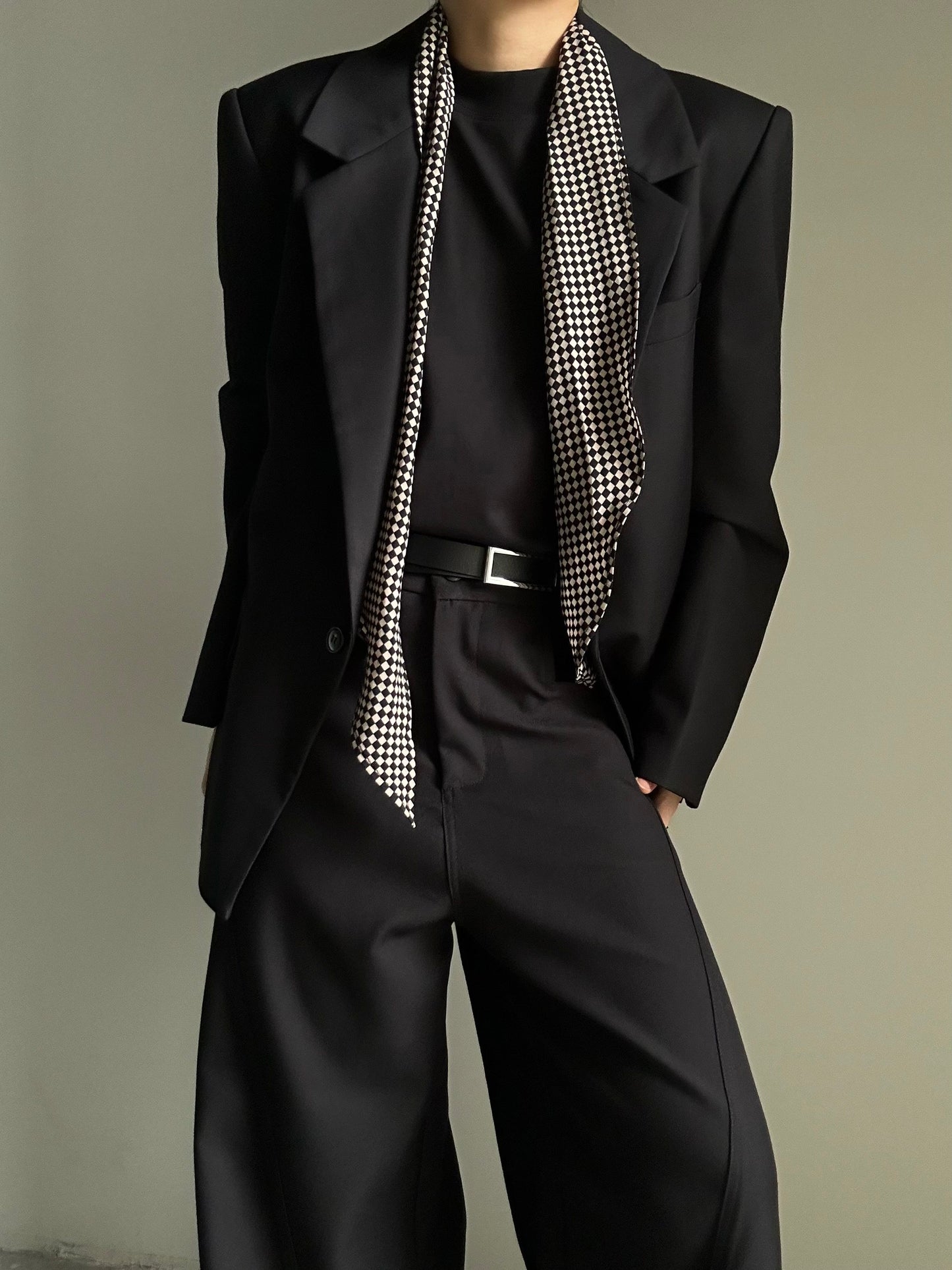 Oversize Structured Shoulder Tailored Jacket WN23126