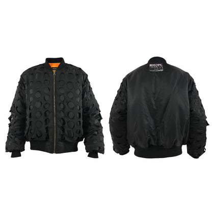 Wormhole Design Puffer Bomber Jacket WN17258