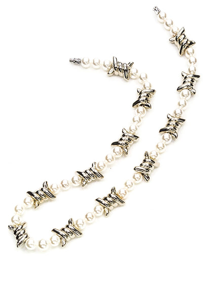 Barbed Wire Pearl Necklace WN21112