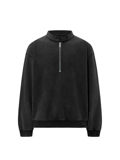 Washed Heavyweight Half-Zip Boxy Sweatshirt WN26393