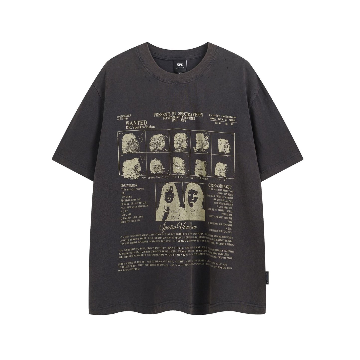Washed Letter Print Short Sleeve T-Shirt WN25751