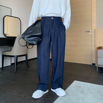 Plain Long Sleeve Shirt & Straight Pants Setup WN20483