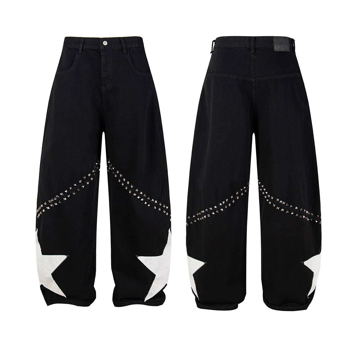 Star Studs Wide Leg Denim Jeans WN25509