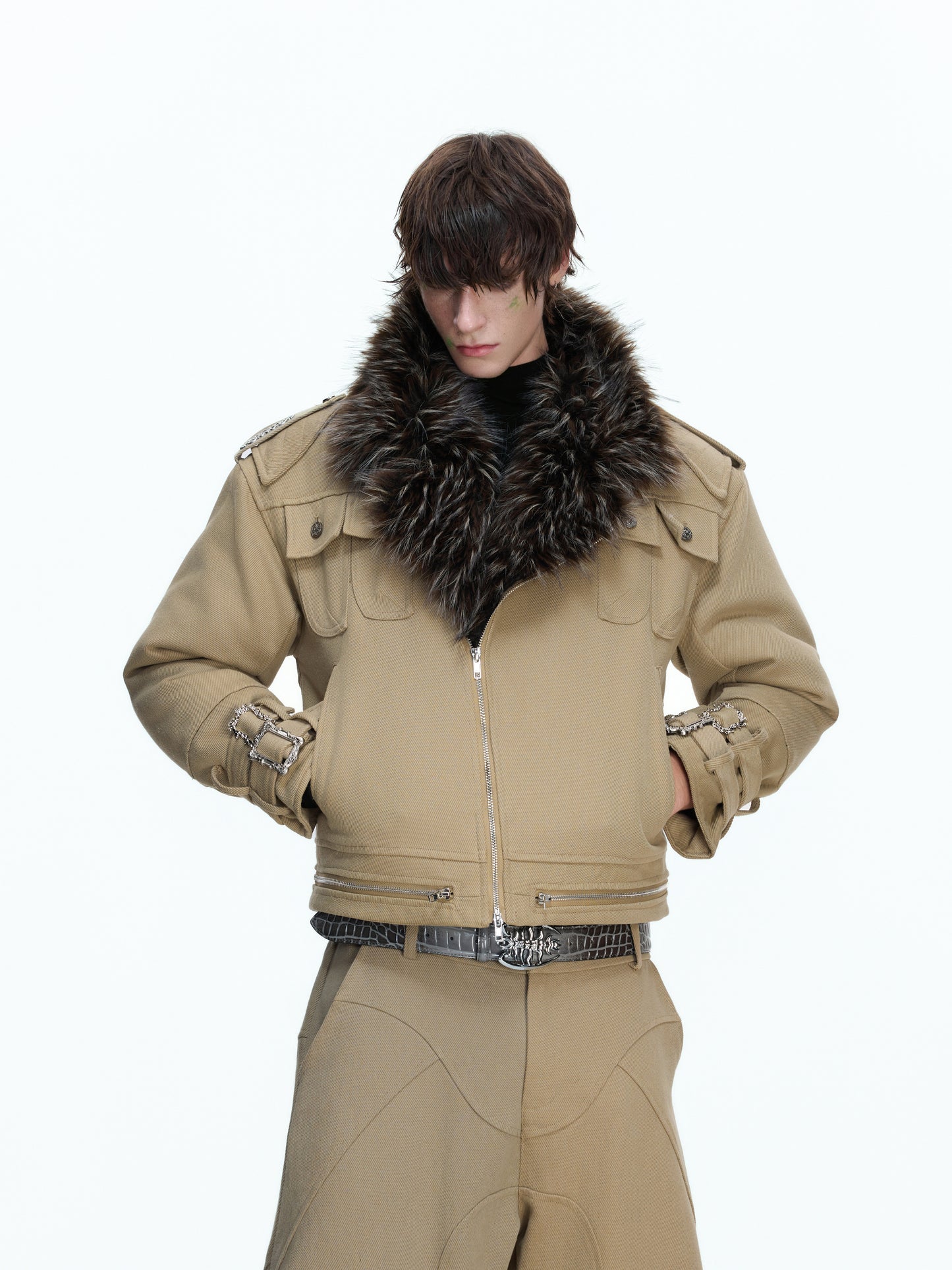 Heavy Canvas Reversible Fake Fur Jacket WN22662