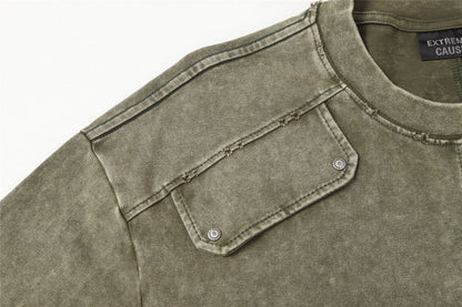 Washed Cargo Multi-Pocket Short Sleeve T-Shirt WN26885