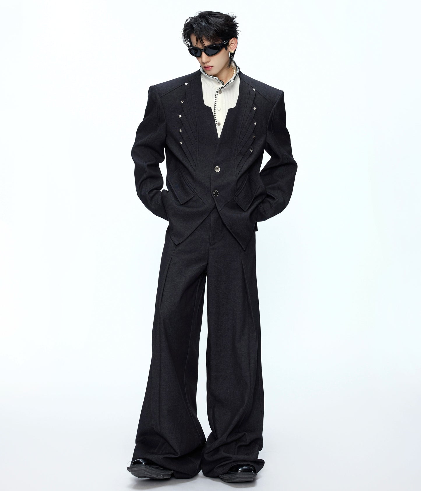 Deconstruction Tailored Jacket & Flare Trousers Setup WN21236