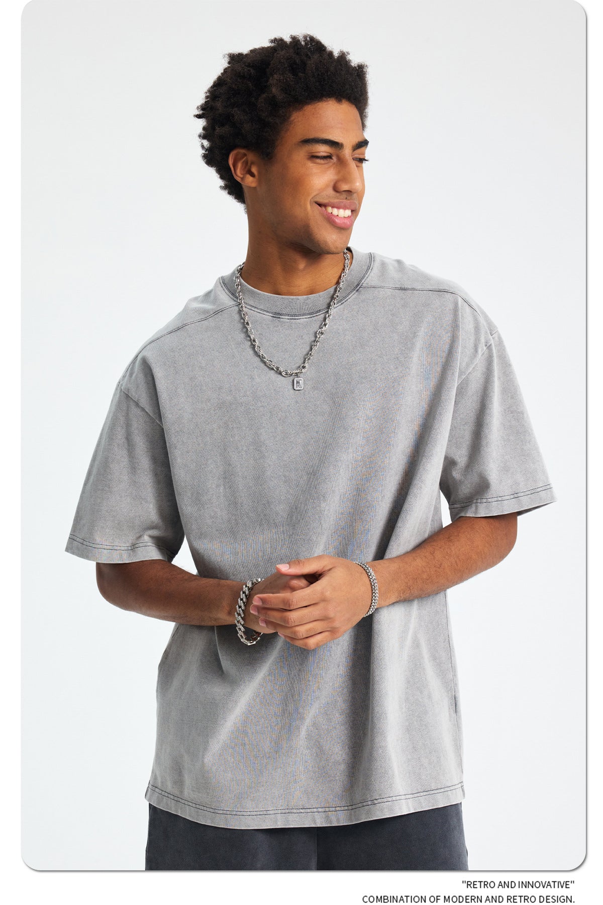 Washed Plain Oversize Short Sleeve T-Shirt WN16261