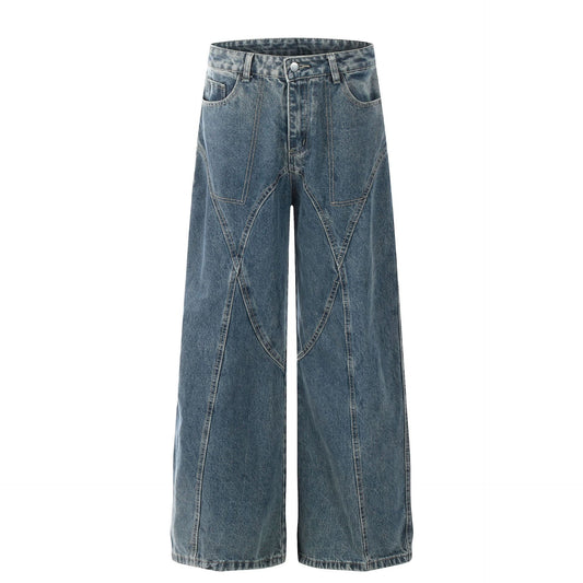 Washed Panel Denim Jeans WN13098