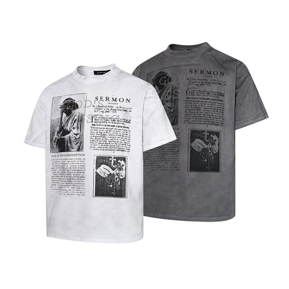Portrait Letter Print Short Sleeve T-Shirt WN25545
