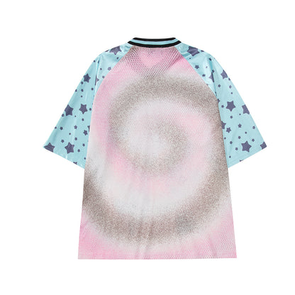 Cartoon Graphic Print V-Neck Short Sleeve T-Shirt WN25590