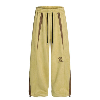 Number Graphic Short Sleeve T-Shirt & Stripe Wide Leg Pants Setup WN28062