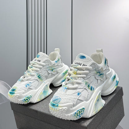 Graffiti Print Air Sole Chunky Sole Sneakers WN24620