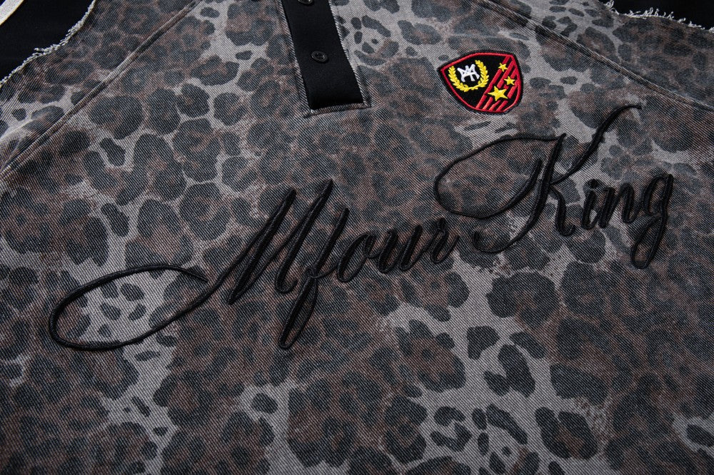 Leopard Embroidery Polo Shirt & Short Pants Setup WN27909