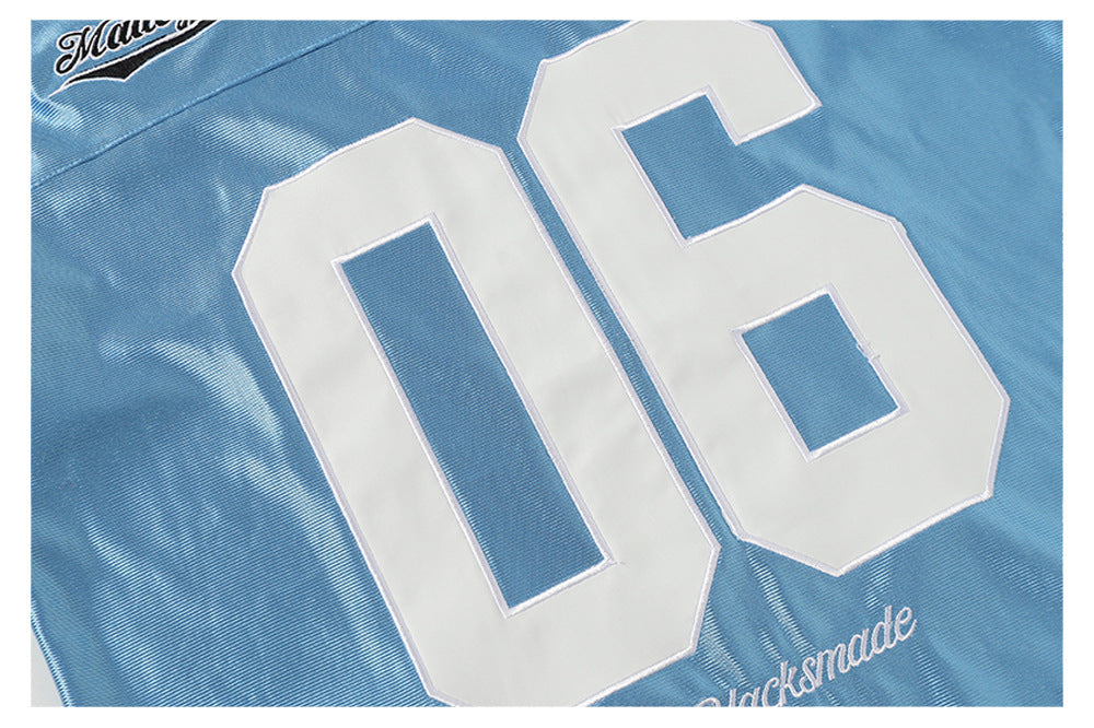 Satin Number Embroidery Short Sleeve T-Shirt WN26525