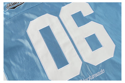 Satin Number Embroidery Short Sleeve T-Shirt WN26525