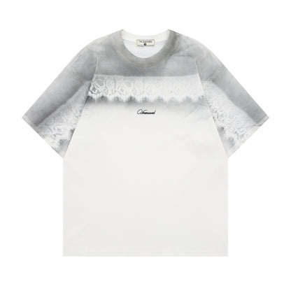 Lace Gradient Short Sleeve T-Shirt WN26762