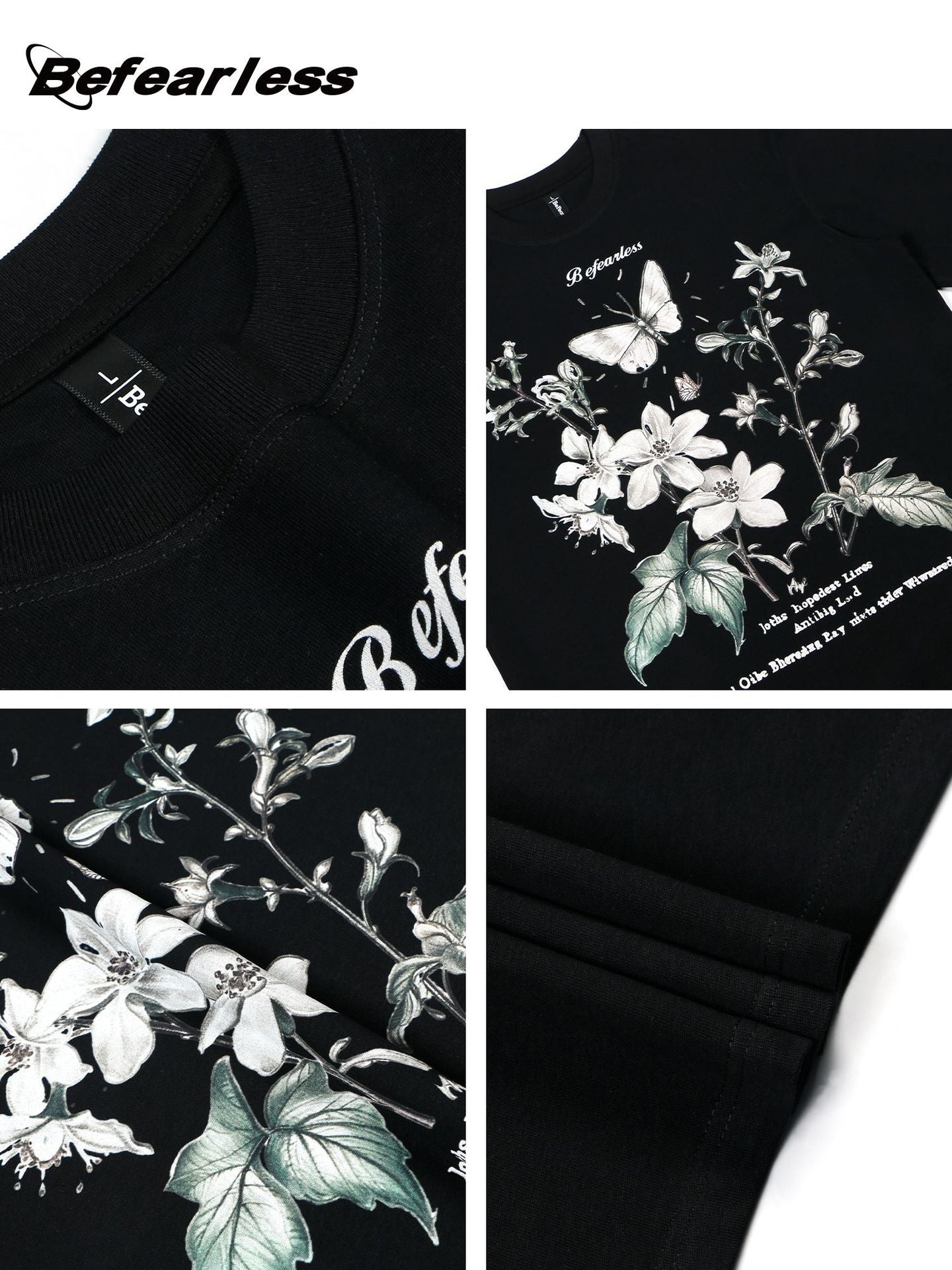 Flower Butterfly Graphic Short Sleeve T-Shirt WN26261