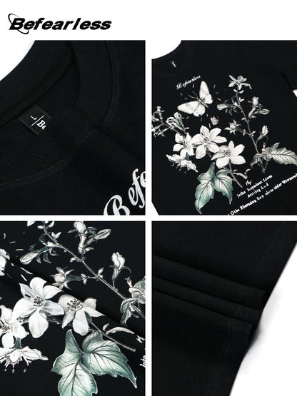 Flower Butterfly Graphic Short Sleeve T-Shirt WN26261