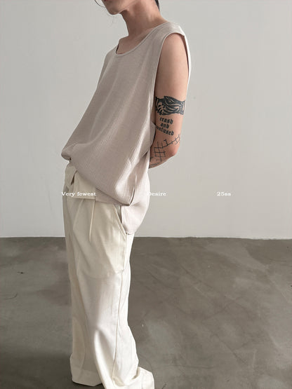 Draping Oversize Sleeveless T-Shirt WN15290