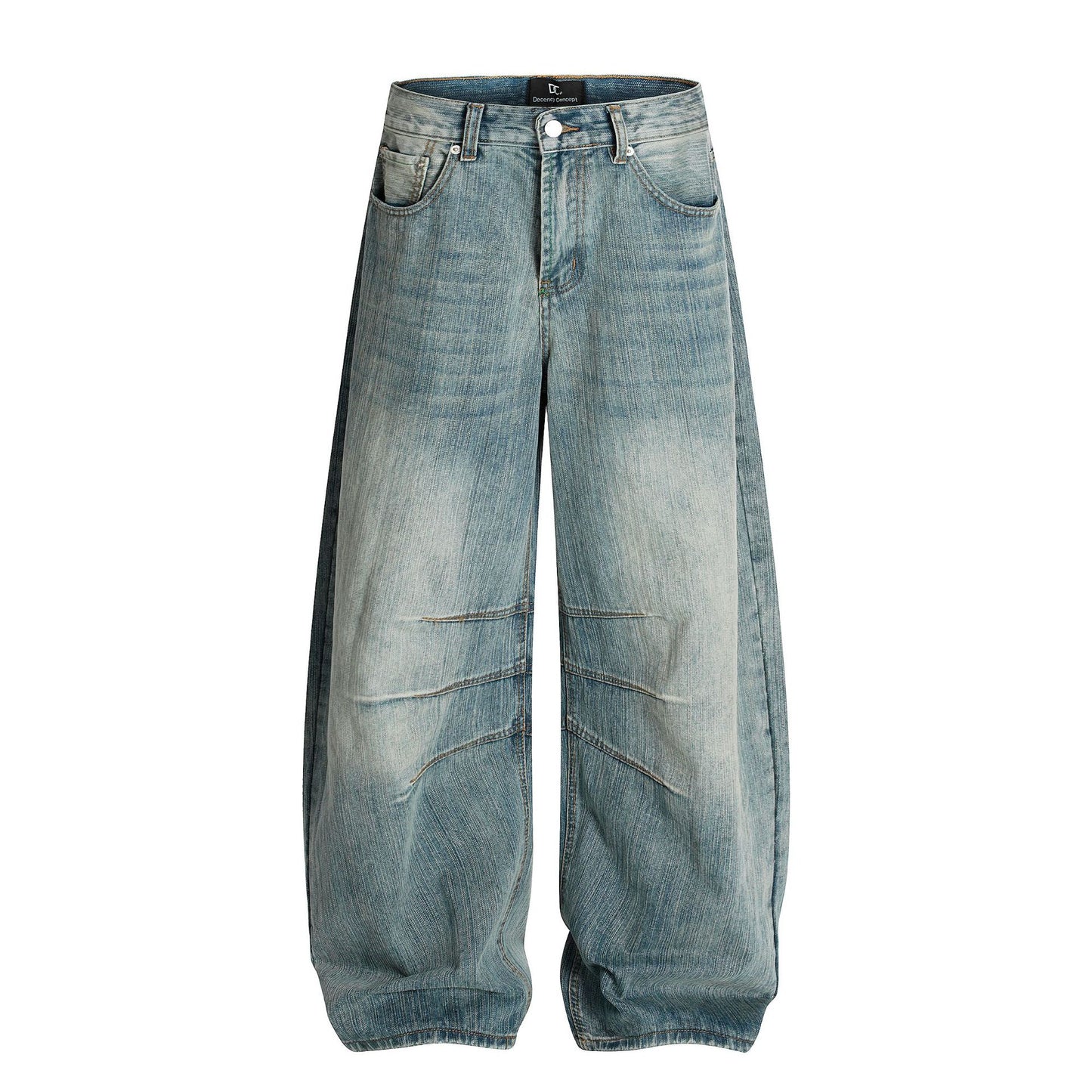 Washed Whisker Wide Leg Denim Jeans WN26037