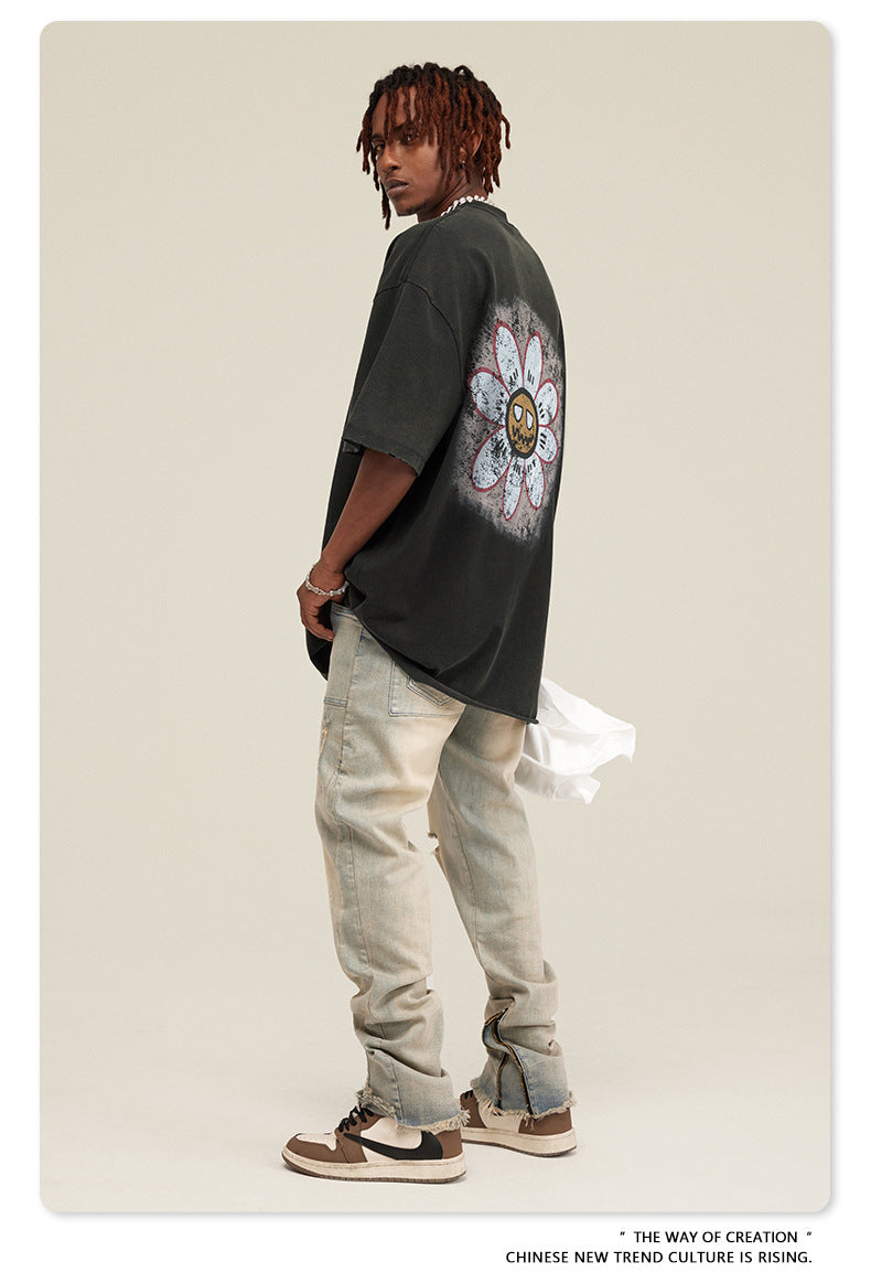 Washed Print Short Sleeve T-Shirt WN7824