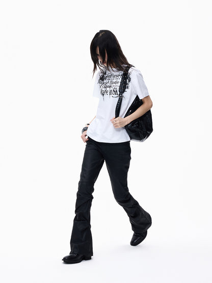 Letter Art Graphic Print Short Sleeve T-Shirt WN27259