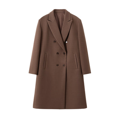 Double-Breasted Woolen Long Coat WN10153