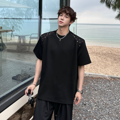 Rivet Heavyweight Shoulder-pad Oversize Short Sleeve T-Shirt WN25221