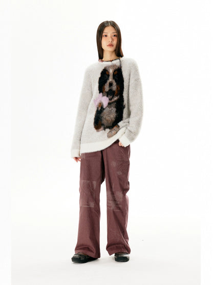 Burnout Swing Design Wide Leg Pants WN18910