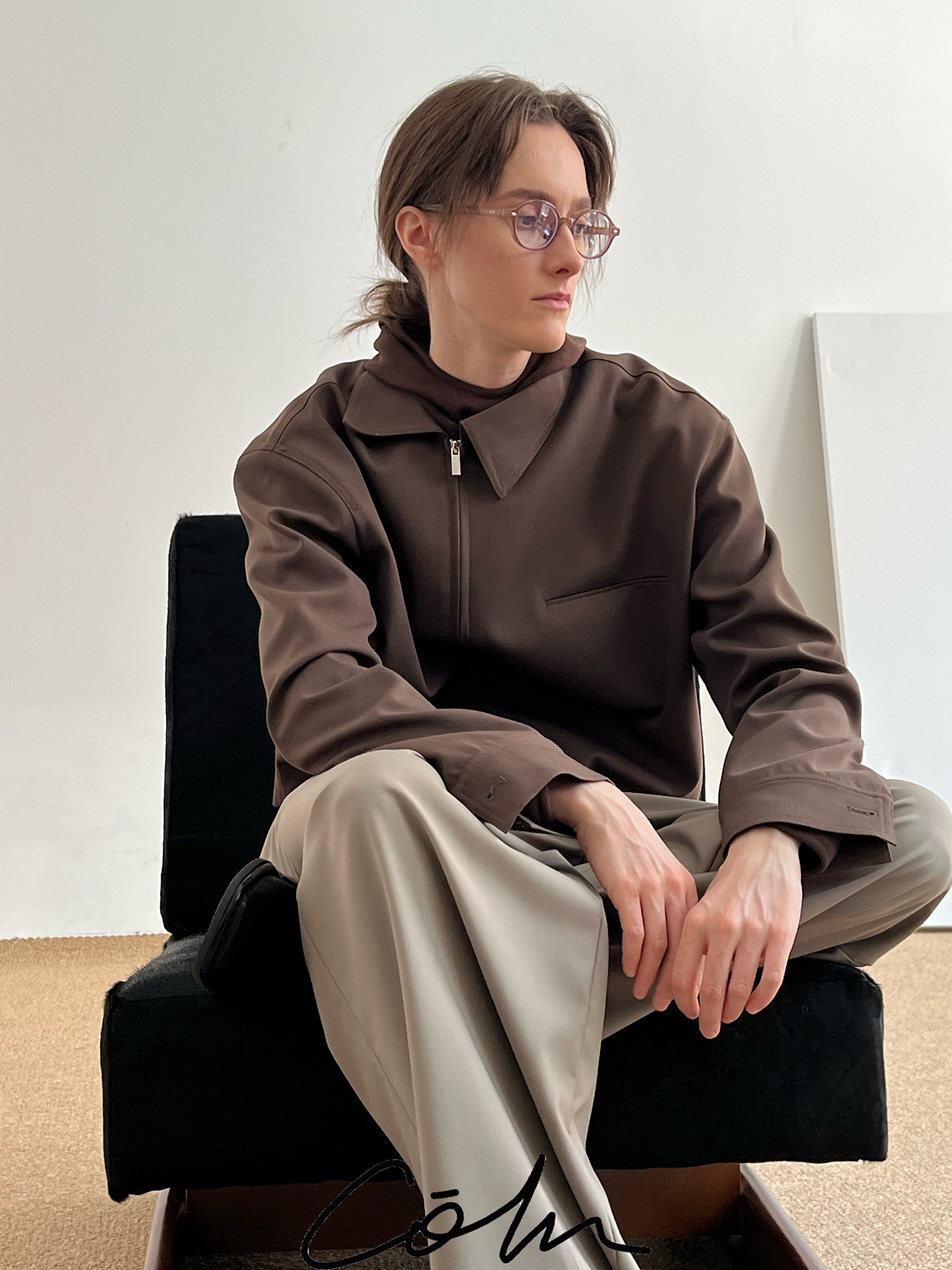 Asymmetric Collar Zipper Jacket WN21636