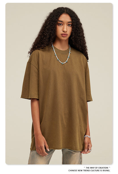 Washed Damage Oversize Short Sleeve T-Shirt WN6068