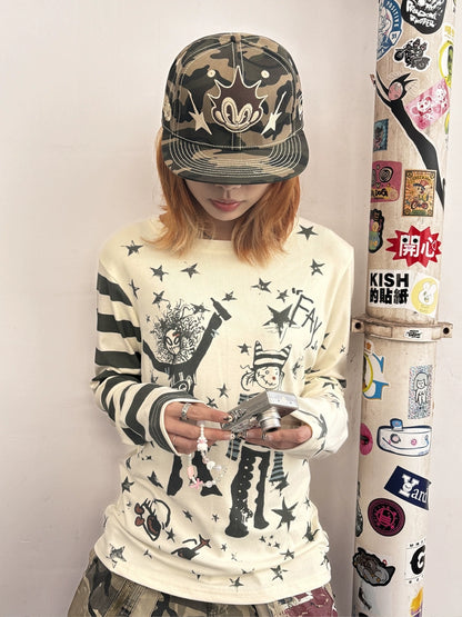 3D Embroidery Camouflage Flat-Brim Hat WN17084